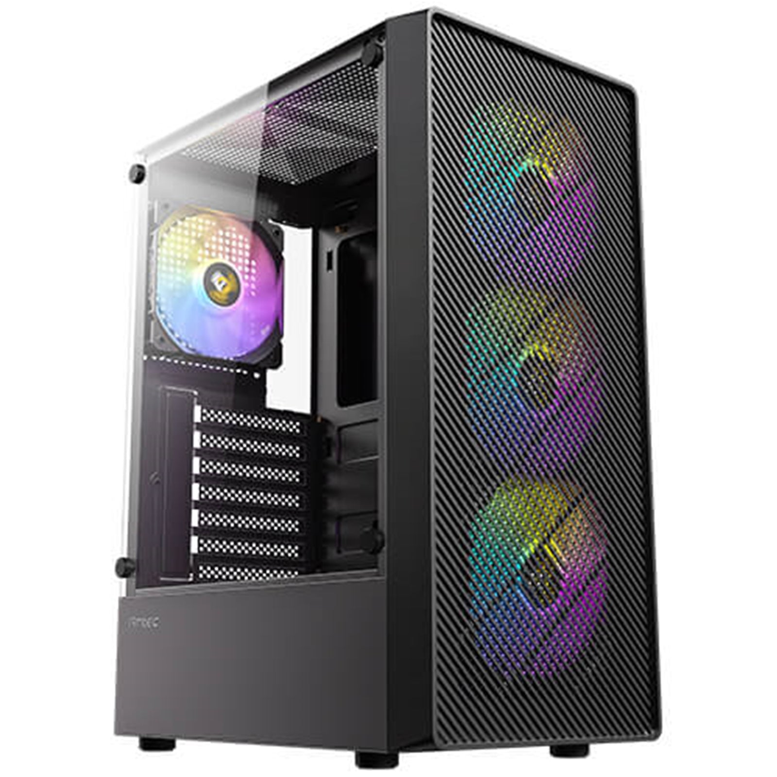 Antec AX26 RGB Elite Mid-Tower Gaming Case - 4x120mm RGB Fans, Tempered Glass Antec AX26 RGB Elite Mid-Tower Gaming Case - 4x120mm RGB Fans, Tempered Glass